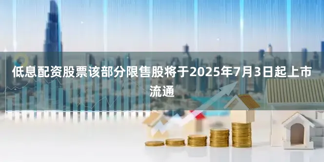 低息配资股票该部分限售股将于2025年7月3日起上市流通