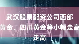 武汉股票配资公司西部黄金、四川黄金等小幅走高